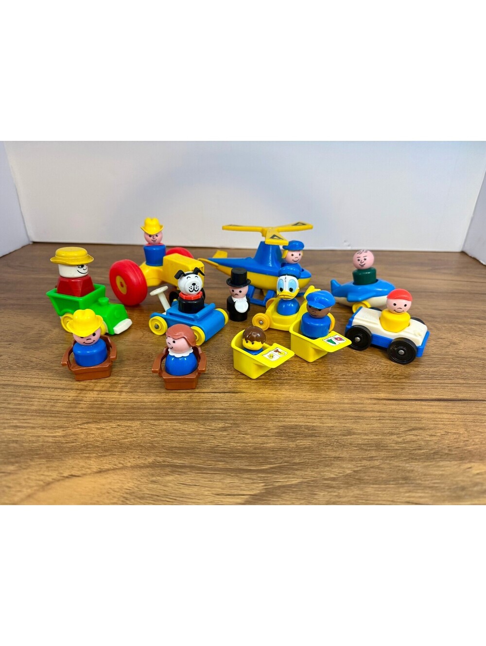 Vintage Fisher Price Original Little People Toy Lot Vehicles Figures 1980s